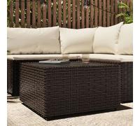 vidaXL Table basse de jardin carrée brune 50x50x30 cm Poly rotin