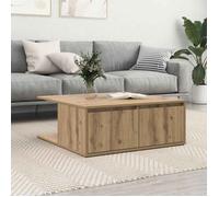 VIDAXL Table basse carrée 80x80x31 cm chêne en bois d'ingénierie avec tiroir