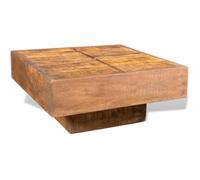 vidaXL Table basse carrée Marron en bois massif de manguier