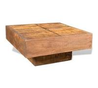 vidaXL Table basse carrée Marron Bois massif de manguier Brun G