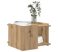 vidaXL Table Basse Chêne Artisanal 50,5 x 50 x 33 cm Bois d'ingénierie, Table Basse stylée, déco contemporaine pour Salon, Pratique, Rangement spacieux, Facile à Entretenir