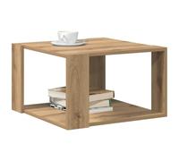 vidaXL Table Basse Chêne Artisanal 51,5 x 51,5 x 30 cm | Un look minimaliste avec du rangement, Un coup de chiffon doux et sec et c'est bon,