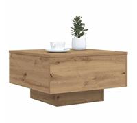 vidaXL Table Basse Chêne Artisanal 55 x 55 x 31 cm Bois d'ingénierie, Table Basse Moderne, élégante et multifonctionnelle, Meuble stylé avec lumières LED