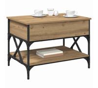 vidaXL Table Basse Chêne Artisanal 70x50x50cm Bois d'ingénierie, Table Basse Industrielle, rectangulaire, Convertible, Meuble Pratique, Accent Moderne pour Le Salon