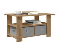 vidaXL Table Basse Chêne Artisanal 77 x 55 x 42 cm Bois d'ingénierie, Table Basse rectangulaire en Bois Moderne, Chic pour Le Salon, Robuste avec Rangement Pratique pour la Famille