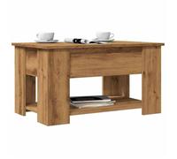 vidaXL Table basse chêne artisanal 79x49x41 cm, bois d'ingénierie, dessus relevable
