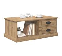 vidaXL Table Basse Chêne Artisanal 90 x 50 x 35 cm Bois d'ingénierie, Table Basse Moderne, Pratique pour Salon, Rangement Minimaliste, Design Rectangulaire Chic