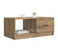 vidaXL Table Basse Chêne Artisanal 90 x 50 x 37 cm Bois d'ingénierie, Table Basse rectangulaire Vintage Chic, Rangement spacieux pour Salon, Meuble décoratif en Bois