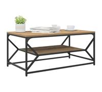 Table Basse Vidaxl Avec Étagère En Chêne Artisan, 90x50x40 Cm, En Bois D'ingénierie