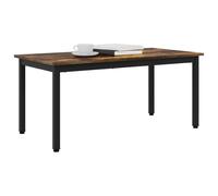 vidaXL Table basse Chêne fumé 100×50×45 cm Bois d'ingénierie Cadre métal