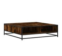 vidaXL Table Basse chêne fumé 100x100x30 cm Bois d'ingénierie et métal
