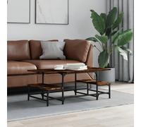vidaXL Table basse 100×50,5×40 cm, chêne fumé bois d'ingénierie avec rangement