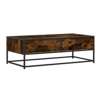 vidaXL Table Basse chêne fumé 100x50x35 cm Bois d'ingénierie et métal, Table d'appoint, Table de Salon, Table latérale, Bout de canapé, Table Centrale