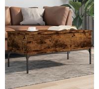 Vidaxl Table Basse Chêne Fumé 100x50x45 Cm Bois D'ingénierie Et Métal Multicolore