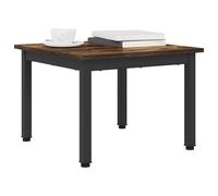 vidaXL Table basse Chêne fumé 50×50×36 cm Bois d'ingénierie Cadre métal moderne minimaliste
