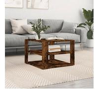 vidaXL Table basse chêne fumé 59,5x59,5x40 cm bois d'ingénierie 834254