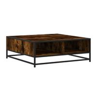 vidaXL Table Basse chêne fumé 80x80x30 cm Bois d'ingénierie et métal