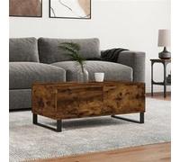vidaXL Table basse Chêne fumé 90x50x36,5 cm Bois d'ingénierie830817 Marron G