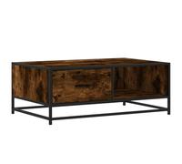 vidaXL Table Basse chêne fumé 90x57x35 cm Bois d'ingénierie et métal