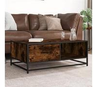 vidaXL Table basse 90x57x35 cm chêne fumé (848756) bois d'ingénierie et métal – Marron G