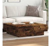 vidaXL Table Basse Chêne fumé 90x90x28 cm Bois d'ingénierie