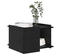 vidaXL Table Basse Chêne Noir 50,5 x 50 x 33 cm Bois d'ingénierie, Table Basse stylée, déco contemporaine pour Salon, Pratique, Rangement spacieux, Facile à Entretenir