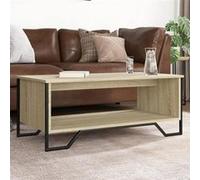 vidaXL Table basse chêne sonoma 100x51x40 cm bois d'ingénierie, table d'appoint, table de salon, table latérale, bout de 848480 Marron G