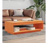 vidaXL Table basse cire marron 110x50x33,5 cm bois massif de pin