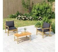 vidaXL Table basse de jardin 90x55x37 cm bambou Marron G