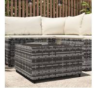 vidaXL Table basse de jardin carrée grise 50x50x30 cm Poly rotin