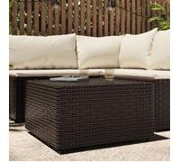 vidaXL Table basse de jardin carrée brune 50x50x30 cm Poly rotin