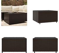 vidaXL Table basse de jardin carrée Marron 50x50x30 cm Poly Rattan - Garten Couchtisch - Garten Couchtische - Gartenmöbel - Terrassenmöbel