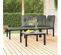 vidaXL Table basse de jardin Gris 55x55x31 cm – DPC et acier