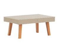 vidaXL Table basse de jardin Résine tressée Beige 310221