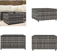 vidaXL Table basse d'extérieur carrée, grise, 50x50x30 cm, en polyrotin - Table basse d'extérieur - Tables basses d'extérieur - Mobilier de jardin - Mobilier de terrasse