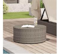 vidaXL Table Basse d'extérieur Gris Ø 68 x 30 cm polyrotin 42026920