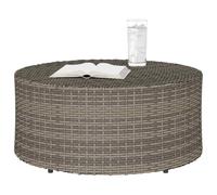 vidaXL Table basse d'extérieur ronde Grise Ø 68 x 30 cm en polyrotin, résistante aux intempéries