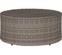 vidaXL Table basse d'extérieur Grise Ø 68 x 30 cm en polyrotin