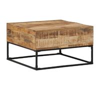 vidaXL Bois de Manguier Brut Table Basse Table d'Appoint Table de Canapé Bout de Canapé Meuble de Salle de Séjour Salon Intérieur 68x68x41 cm