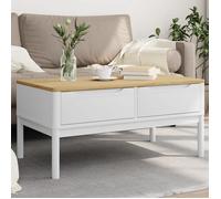 vidaXL Table basse FLORO blanc 99x55,5x45 cm bois massif de pin, table d'appoint, table de salon, table à thé, table de 374018