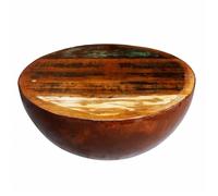 Table basse Forme de bol avec base en acier Bois recyclé