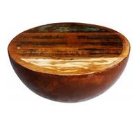 vidaXL Table basse Forme de bol avec base en acier Bois recy ois multicolore G