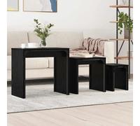 vidaXL Table basse gigogne 3 pcs Chêne noir 60 x 35 x 56 cm