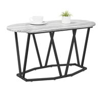 vidaXL Table Basse Gris 80 x 40 x 40.5 cm Bois d'ingénierie et métal | Elle a une forme ovale stylée qui s'intègre super bien dans un décor simple, Faite en bois d'ingénierie et en métal,