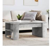 vidaXL Table basse gris béton 102x55x42 cm bois d'ingénierie, table d'appoint, table de salon, table latérale, bout de 831856