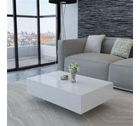 Table Basse Haute Brillance Blanche