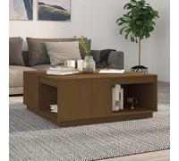 vidaXL Table basse Marron miel en bois massif de pin 100x101x40,5 cm