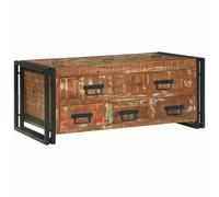 vidaXL Table Basse Multicolore 90 x 50 x 38 cm Bois Recyclé Solide, Table Basse Moderne pour Salon, Meuble Compact, Durable et Tendance, Gain de Place Parfait