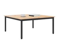 vidaXL Table Basse Naturel 100 x 100 x 45 cm Bois de pin Massif, Table de Salle à Manger, Table Basse contemporaine, Surface en Bois de pin Durable, Design Chic et Minimaliste