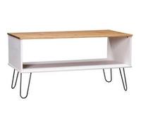 vidaXL Table basse New York Range Blanc/bois clair Bois de pin massif Brun G